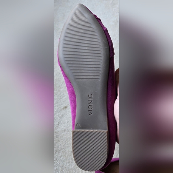 Vionic Gramercy Purple Suede Bow Detail Ballet Flats Size 10 - Picture 8 of 9